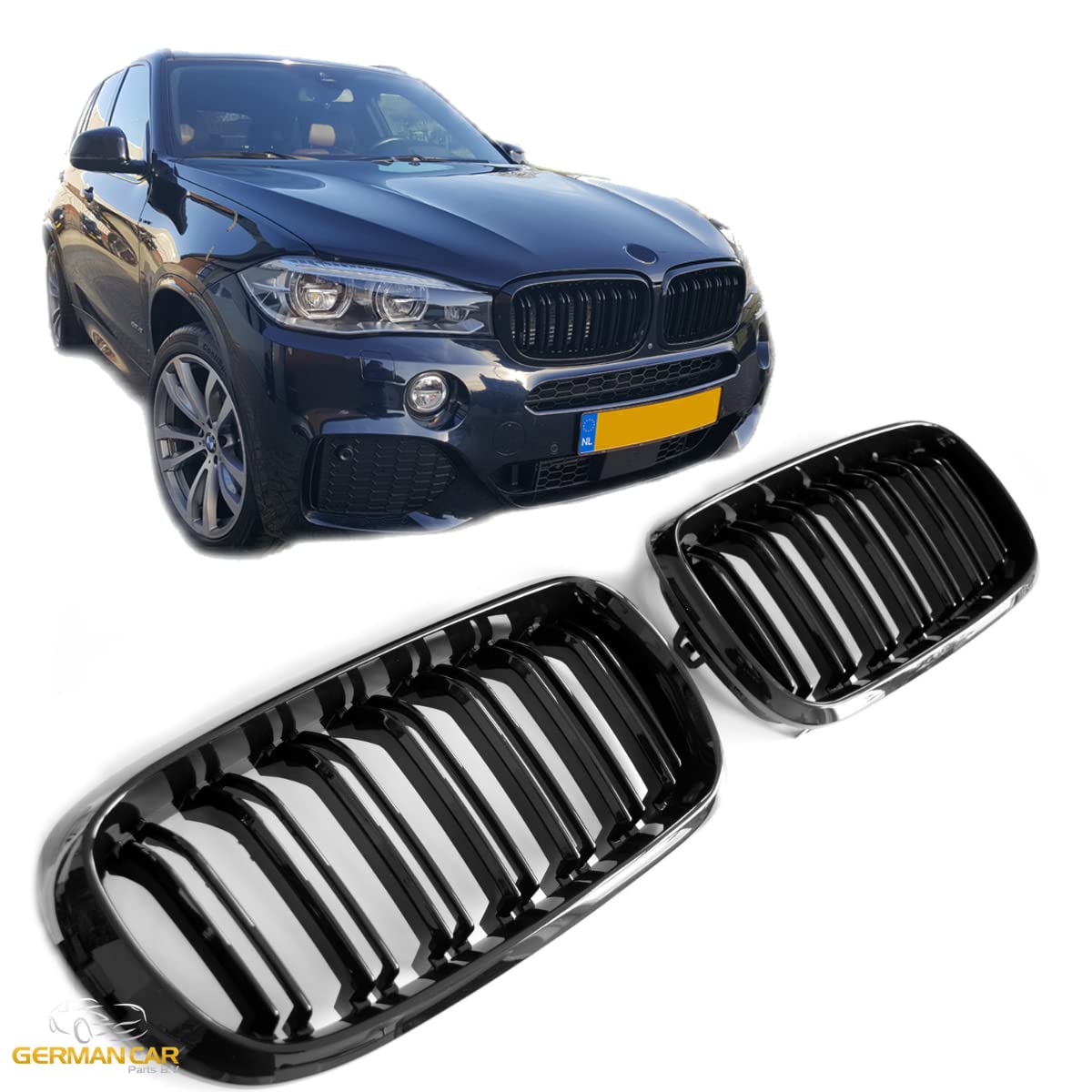 GCP PASST FÜR X5 X6 F15 F16 SPORT KÜHLERGRILL DOPPELSTEG GRILL GLANZ SCHWARZ von GCP