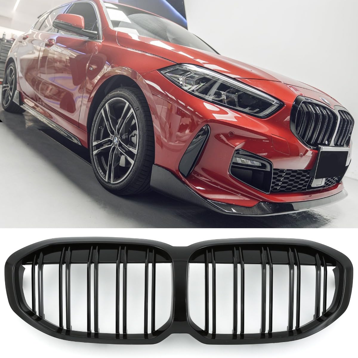 GCP PASST FÜR 1ER F40 F41 SPORT KÜHLERGRILL DOPPELSTEG GRILL GLANZ SCHWARZ von GCP