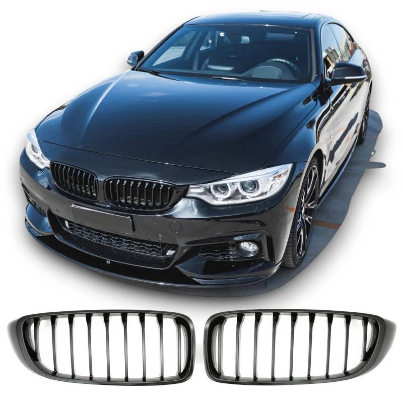 PASST FÜR BMW 4ER F32 SPORT KÜHLERGRILL GLANZ SCHWARZ von GCP