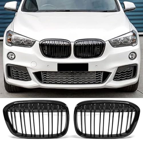 GCP PASST FÜR X1 F48 2015-2019 SPORT KÜHLERGRILL DOPPELSTEG GRILL GLANZ SCHWARZ von GCP