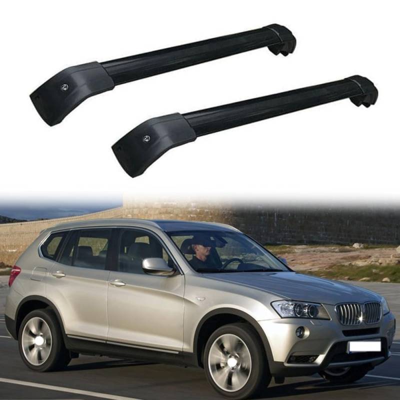 2 Stück Aluminium Dachträger Relingträger,Dachgepäckträger Alu Relingträger für BMW X3 F25 2011-2017,C von GCTRICL