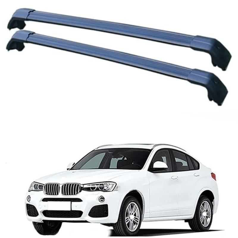 2 Stück Aluminium Dachträger Relingträger,Dachgepäckträger Alu Relingträger für BMW X4 G02 2019-2023,C von GCTRICL