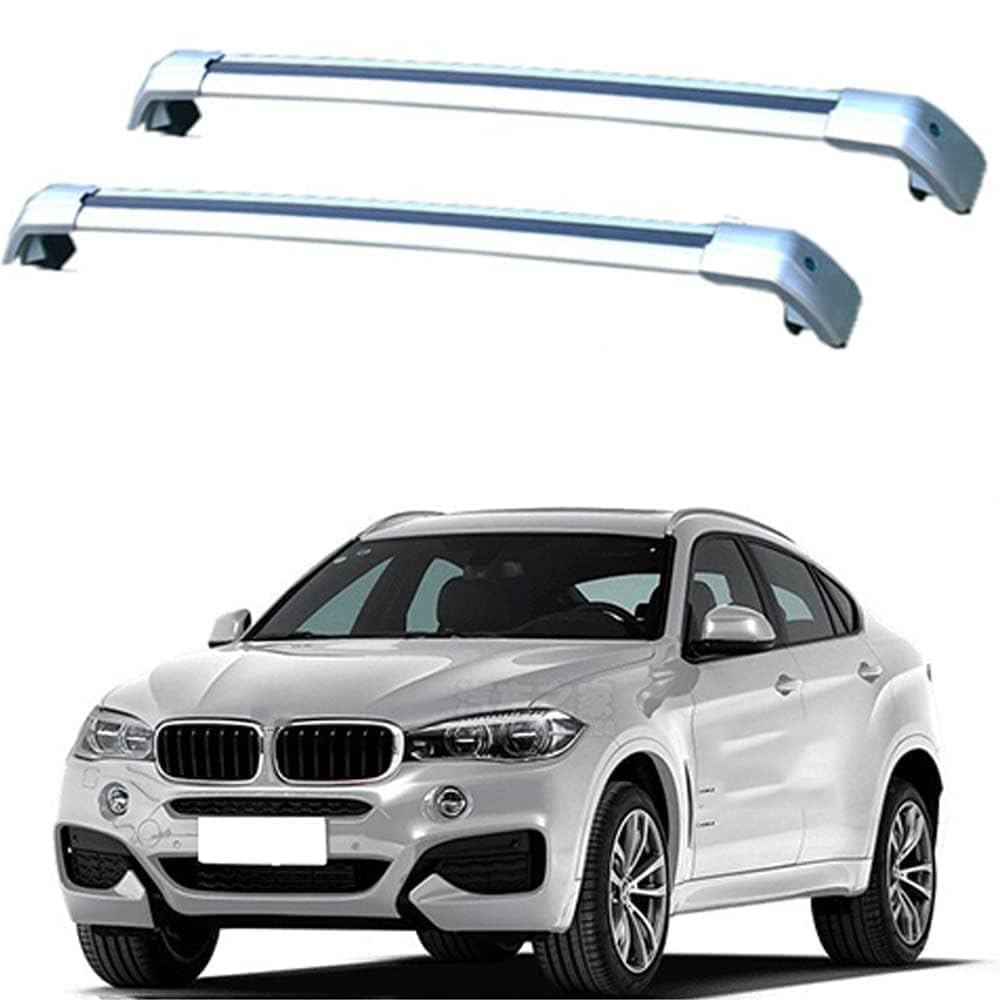 2 Stück Aluminium Dachträger Relingträger,Dachgepäckträger Alu Relingträger für BMW X6 (F16,F86) 2014-2019,B von GCTRICL