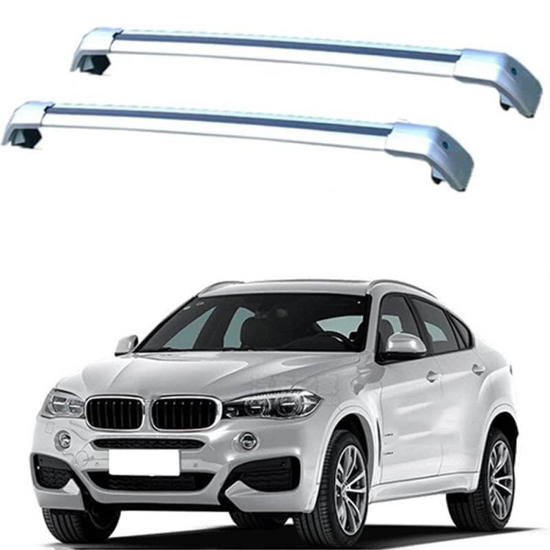 2 Stück Aluminium Dachträger Relingträger,Dachgepäckträger Alu Relingträger für BMW X6 (F16,F86) 2014-2019,B von GCTRICL