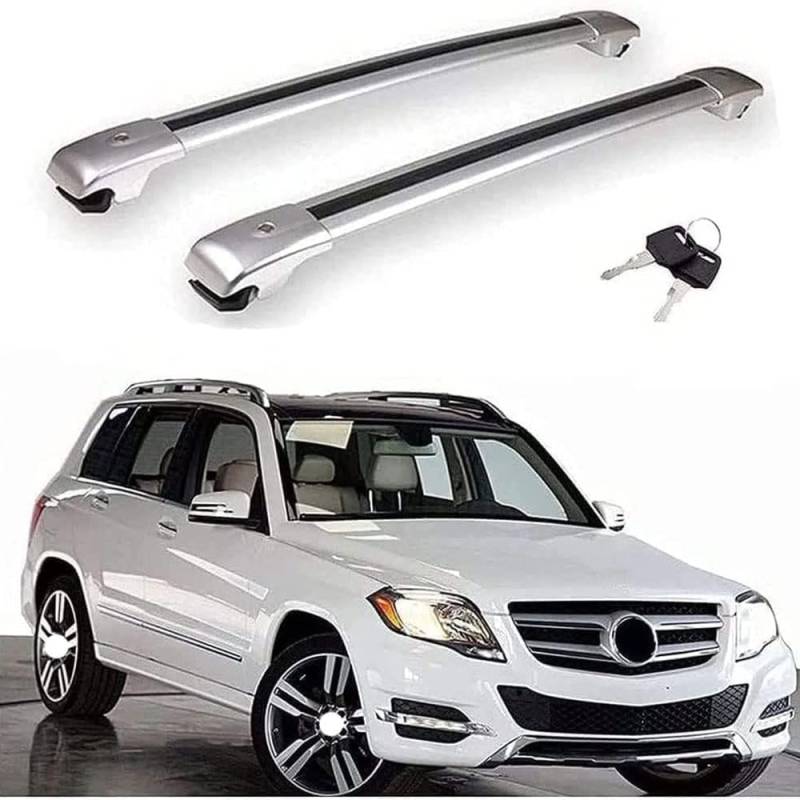 2 Stück Aluminium Dachträger Relingträger,Dachgepäckträger Alu Relingträger für Benz GLK X204 GLK350 2009-2015,A von GCTRICL