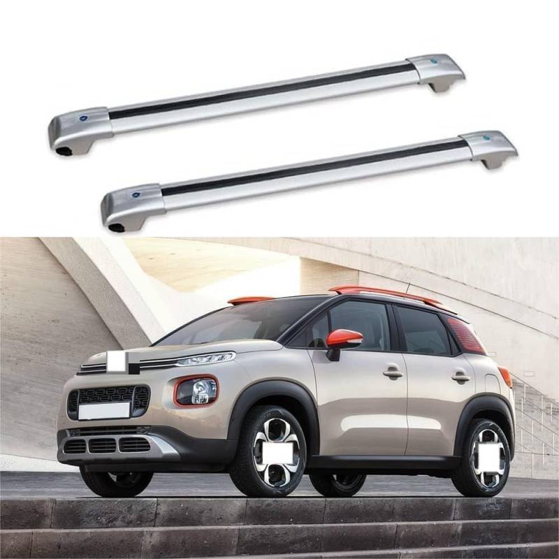 2 Stück Aluminium Dachträger Relingträger,Dachgepäckträger Alu Relingträger für C3 AIRCROSS 2017-2021,B von GCTRICL