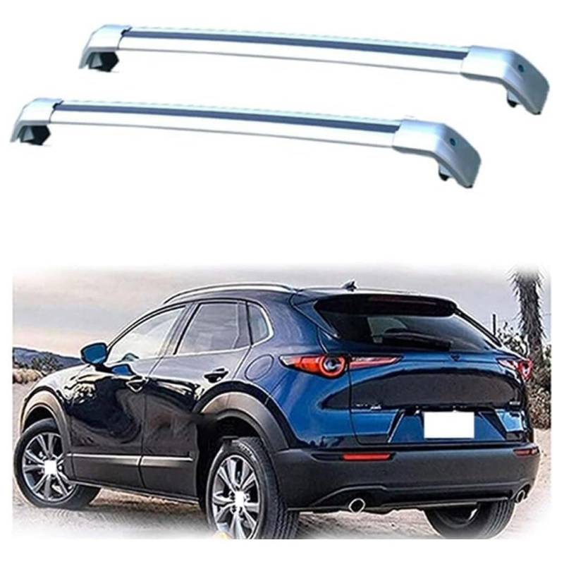 2 Stück Aluminium Dachträger Relingträger,Dachgepäckträger Alu Relingträger für CX-30 SUV 2020-2023,A von GCTRICL