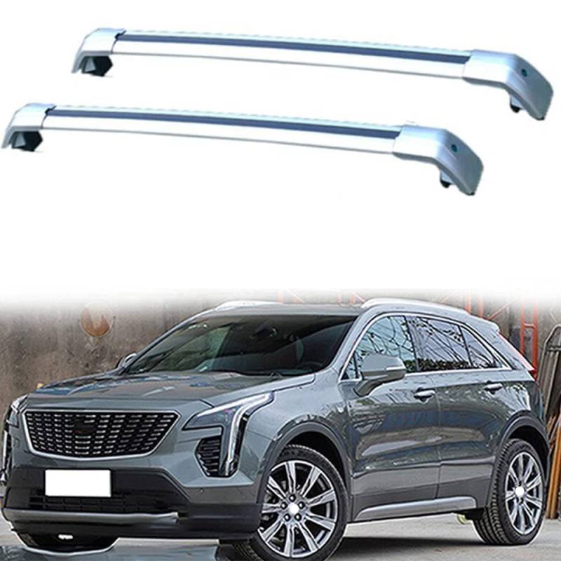 2 Stück Aluminium Dachträger Relingträger,Dachgepäckträger Alu Relingträger für Cadillac XT4 2018-2024,C von GCTRICL