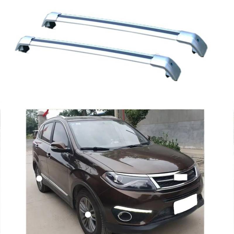 2 Stück Aluminium Dachträger Relingträger,Dachgepäckträger Alu Relingträger für Chery Tiggo 5 2013-2022,B von GCTRICL