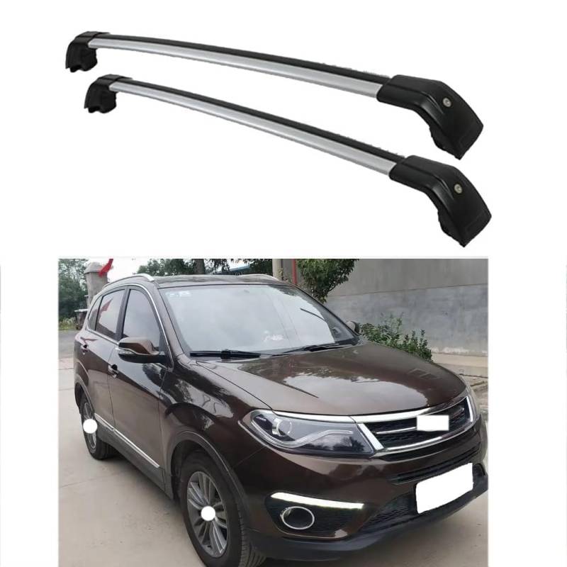 2 Stück Aluminium Dachträger Relingträger,Dachgepäckträger Alu Relingträger für Chery Tiggo 5 2013-2022,C von GCTRICL