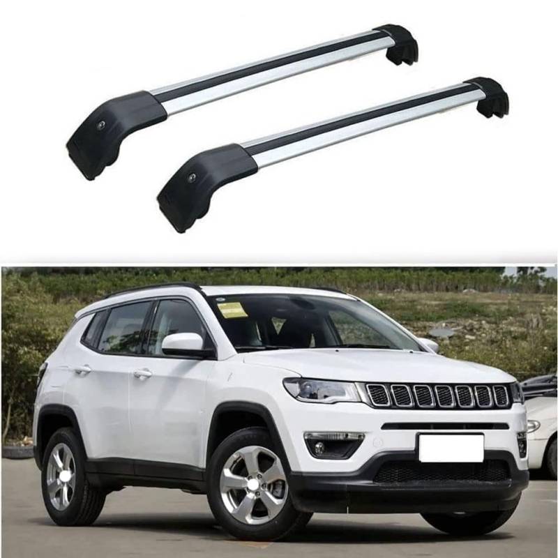 2 Stück Aluminium Dachträger Relingträger,Dachgepäckträger Alu Relingträger für Compass 2017-2022,C von GCTRICL