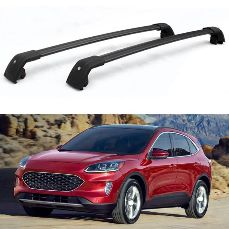 2 Stück Aluminium Dachträger Relingträger,Dachgepäckträger Alu Relingträger für Ford Escape 2020-2023,A von GCTRICL