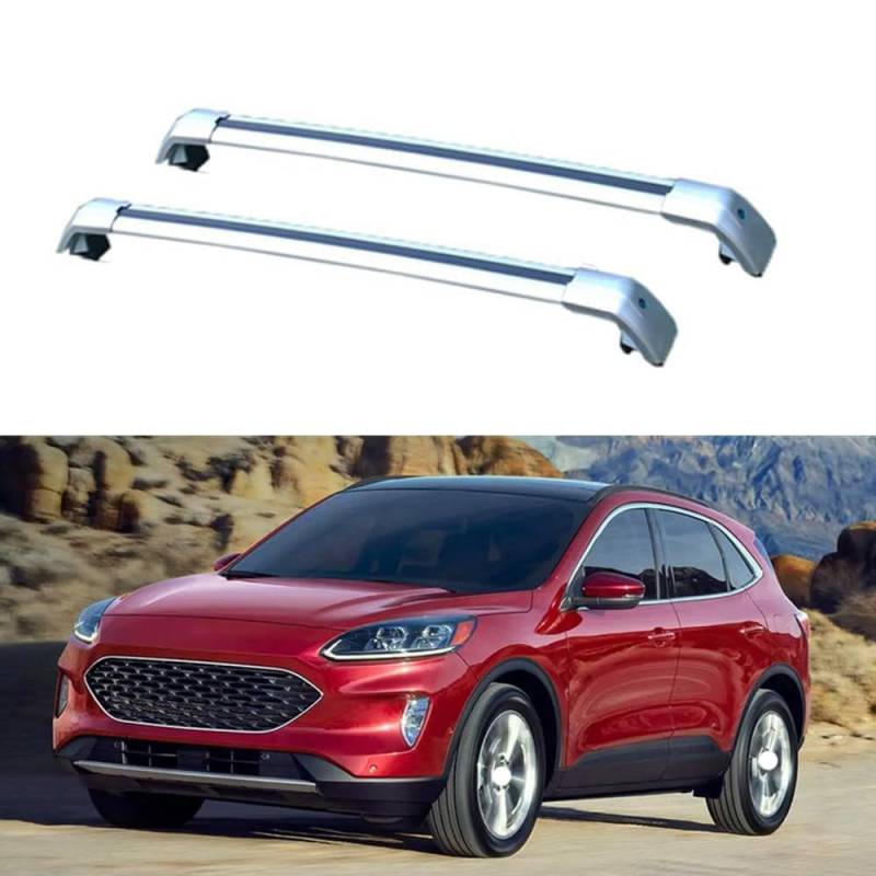 2 Stück Aluminium Dachträger Relingträger,Dachgepäckträger Alu Relingträger für Ford Escape 2020-2023,C von GCTRICL