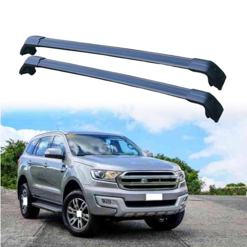 2 Stück Aluminium Dachträger Relingträger,Dachgepäckträger Alu Relingträger für Ford Everest SUV 2016-2023,C von GCTRICL