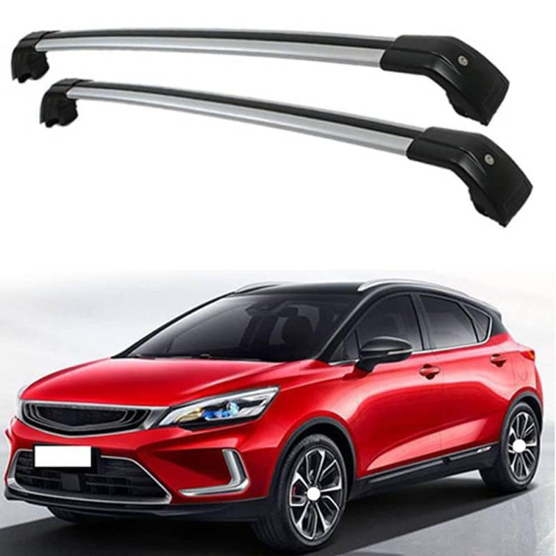2 Stück Aluminium Dachträger Relingträger,Dachgepäckträger Alu Relingträger für Geely Emgrand GS 2016-2018,B von GCTRICL