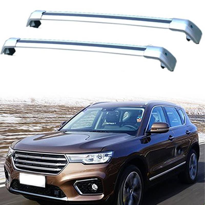 2 Stück Aluminium Dachträger Relingträger,Dachgepäckträger Alu Relingträger für HAVAL H7 2018-2020,C von GCTRICL