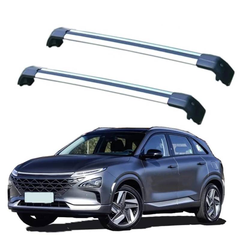 2 Stück Aluminium Dachträger Relingträger,Dachgepäckträger Alu Relingträger für Hyundai Nexo 5 SUV 2019-2021,C von GCTRICL