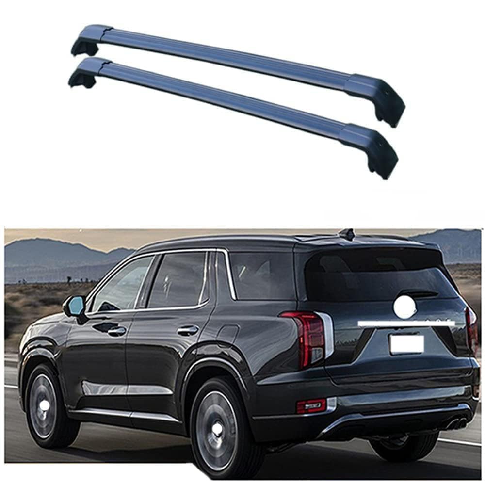2 Stück Aluminium Dachträger Relingträger,Dachgepäckträger Alu Relingträger für Hyundai Palisade 2019-2023,A 2 Stück Aluminium Dachträger Relingträger,Dachgepäckträger Alu Relingträger für Hyundai Palisade 2019-2023,A von GCTRICL