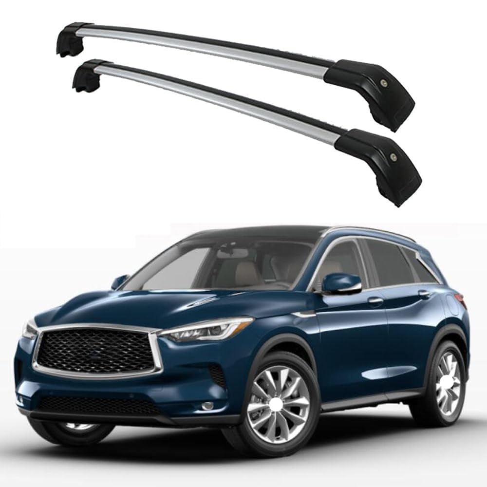 2 Stück Aluminium Dachträger Relingträger,Dachgepäckträger Alu Relingträger für Infiniti QX50 2018-2022,A 2 Stück Aluminium Dachträger Relingträger,Dachgepäckträger Alu Relingträger für Infiniti QX50 2018-2022,A von GCTRICL