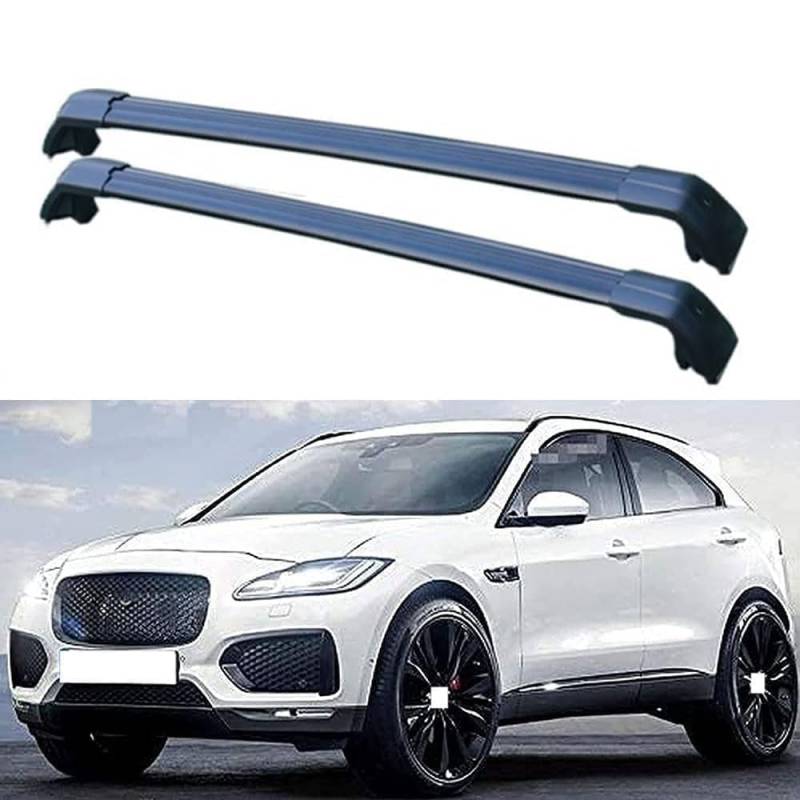 2 Stück Aluminium Dachträger Relingträger,Dachgepäckträger Alu Relingträger für Jaguar E-Pace 2017-2022,C von GCTRICL