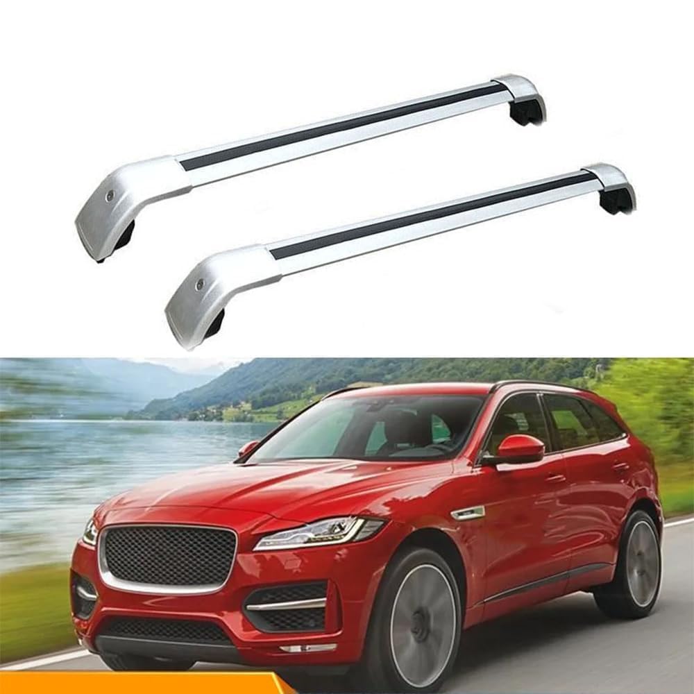 2 Stück Aluminium Dachträger Relingträger,Dachgepäckträger Alu Relingträger für Jaguar F-Pace (X761) 2015-2019,A von GCTRICL