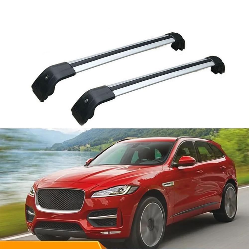 2 Stück Aluminium Dachträger Relingträger,Dachgepäckträger Alu Relingträger für Jaguar F-Pace (X761) 2015-2019,B von GCTRICL