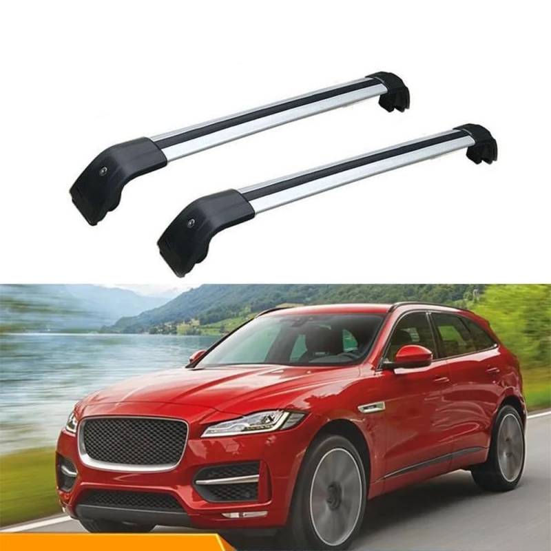 2 Stück Aluminium Dachträger Relingträger,Dachgepäckträger Alu Relingträger für Jaguar F-Pace (X761) 2015-2019,B von GCTRICL