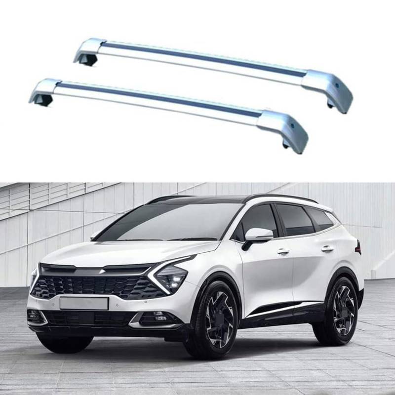 2 Stück Aluminium Dachträger Relingträger,Dachgepäckträger Alu Relingträger für KIA Sportage 2022 2023,B von GCTRICL