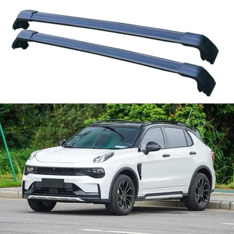 2 Stück Aluminium Dachträger Relingträger,Dachgepäckträger Alu Relingträger für Lynkco 01 SUV 2018-2023,C von GCTRICL