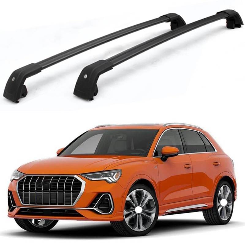 2 Stück Aluminium Dachträger Relingträger,Dachgepäckträger Alu Relingträger für Q3 2019-2022,C von GCTRICL