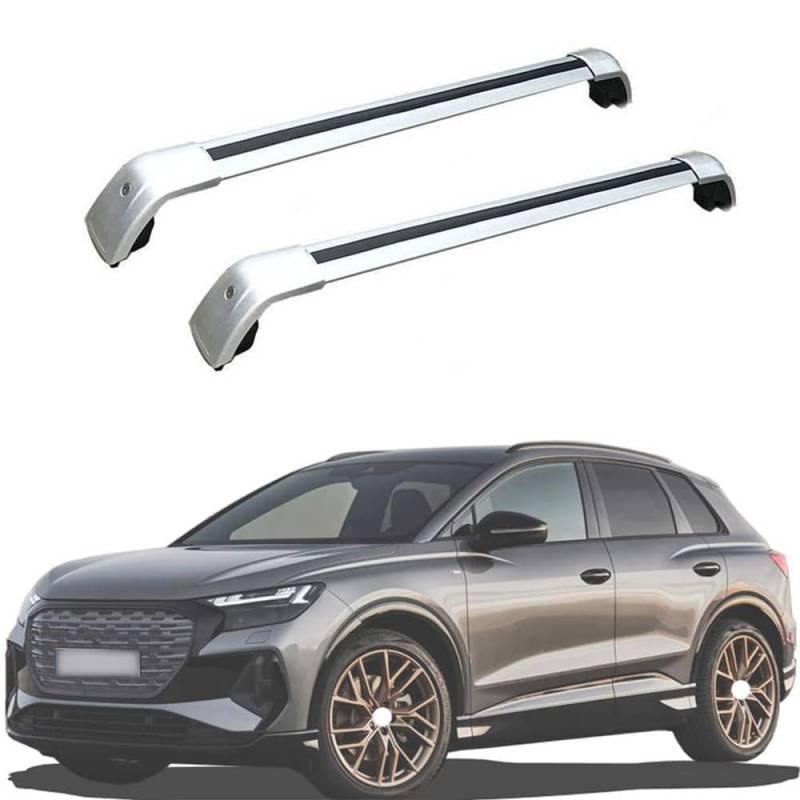 2 Stück Aluminium Dachträger Relingträger,Dachgepäckträger Alu Relingträger für Q4 E-Tron 5dr SUV 2021-2023,A von GCTRICL