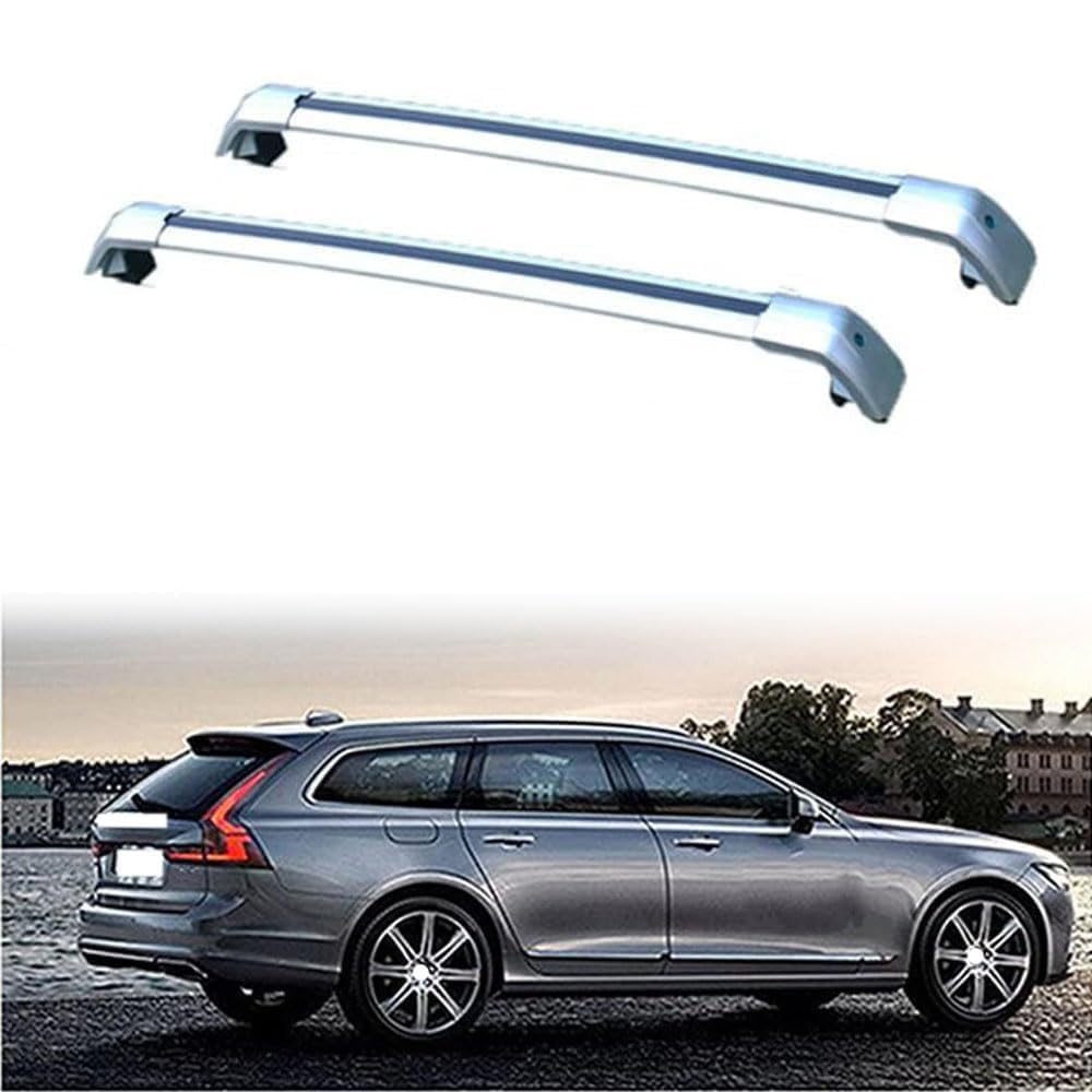 2 Stück Aluminium Dachträger Relingträger,Dachgepäckträger Alu Relingträger für V90 2016-2022,A 2 Stück Aluminium Dachträger Relingträger,Dachgepäckträger Alu Relingträger für V90 2016-2022,A von GCTRICL