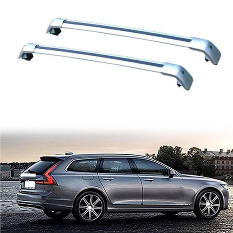 2 Stück Aluminium Dachträger Relingträger,Dachgepäckträger Alu Relingträger für V90 2016-2022,A von GCTRICL