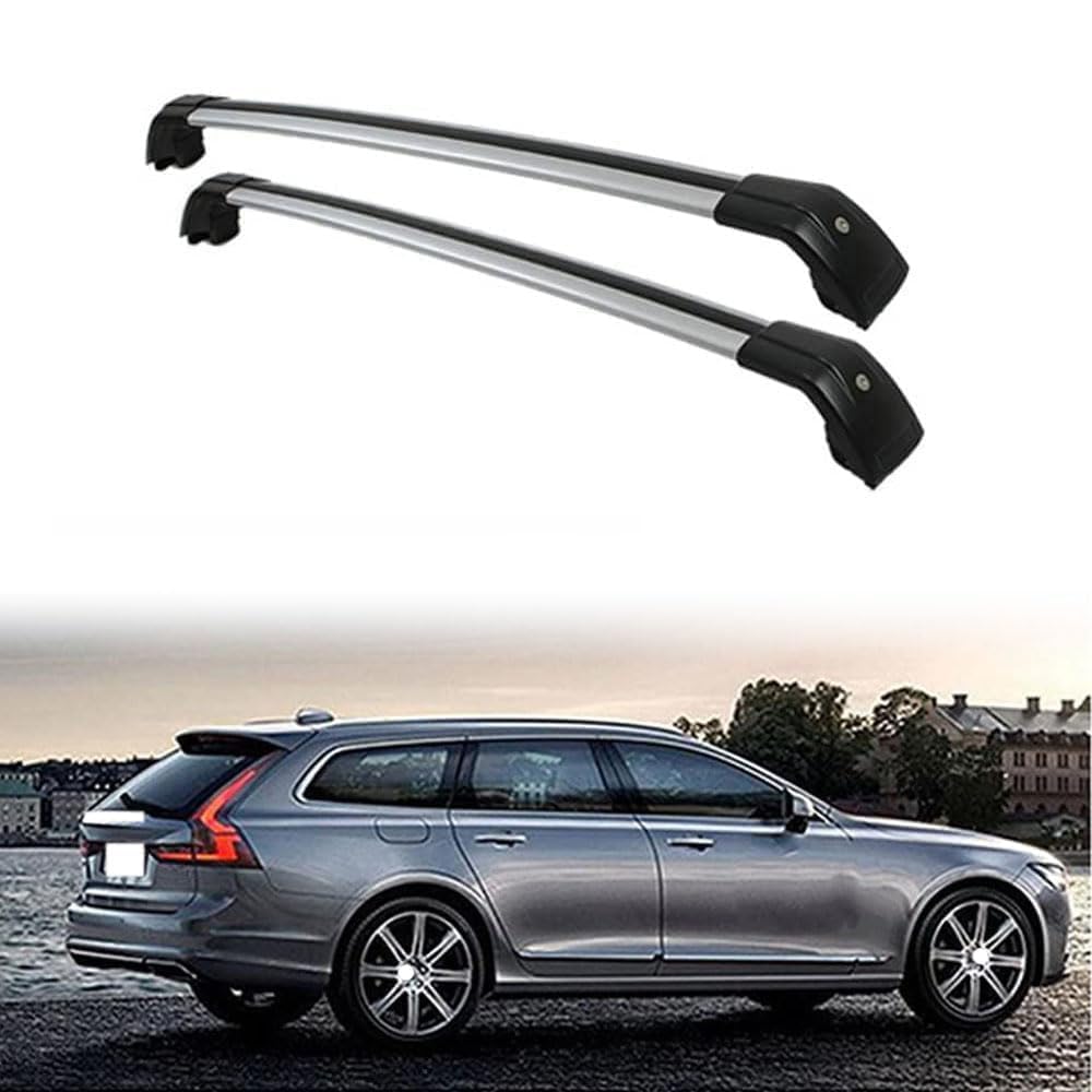 2 Stück Aluminium Dachträger Relingträger,Dachgepäckträger Alu Relingträger für V90 2016-2022,B 2 Stück Aluminium Dachträger Relingträger,Dachgepäckträger Alu Relingträger für V90 2016-2022,B von GCTRICL