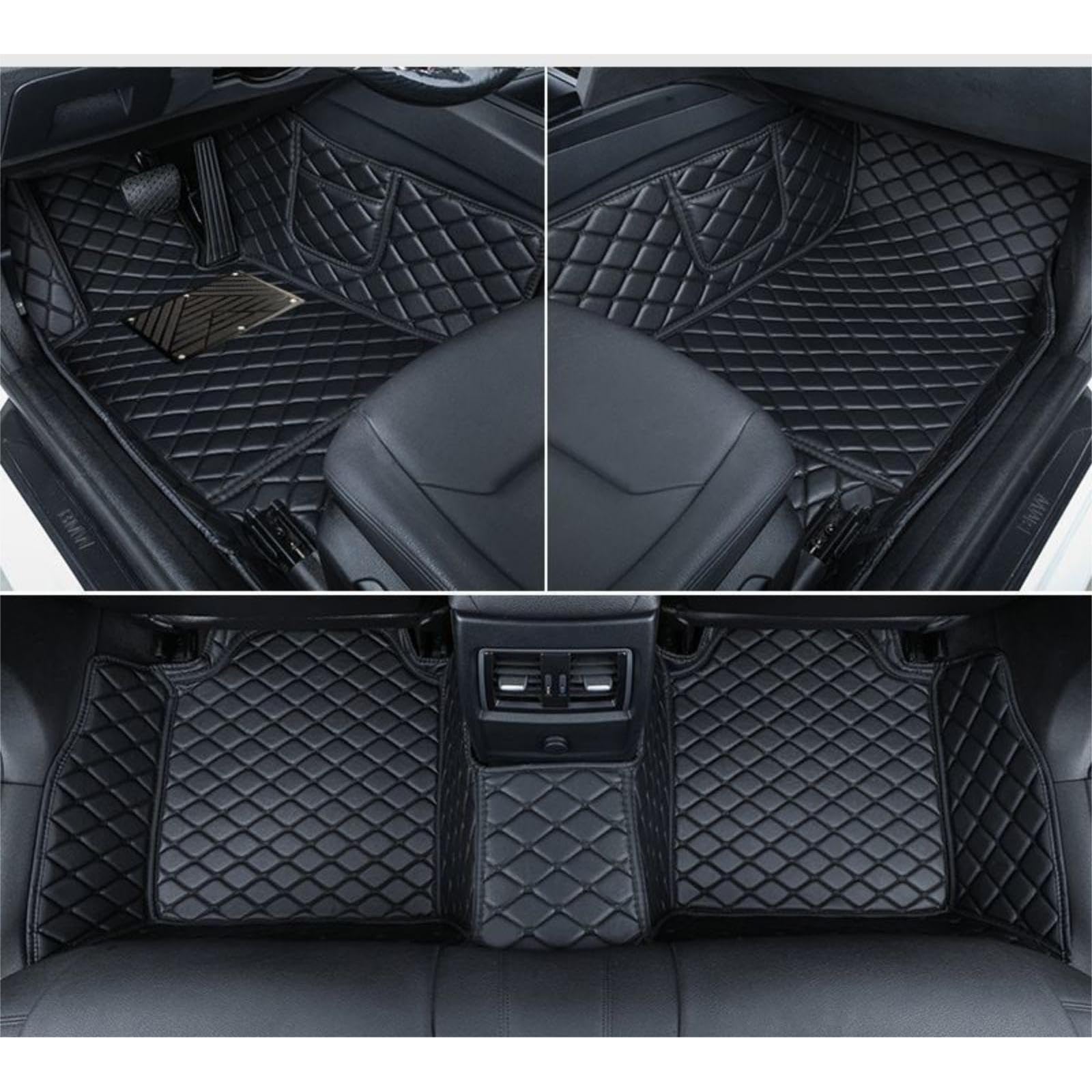 Nach Maß Auto Fußmatten für Ford Kuga II 2012-2019,Leder Fußmatten Auto/Vollständig mit PU-Leder Überzogene,wasserdichte und rutschfeste Bodenmatte,A von GCTRICL