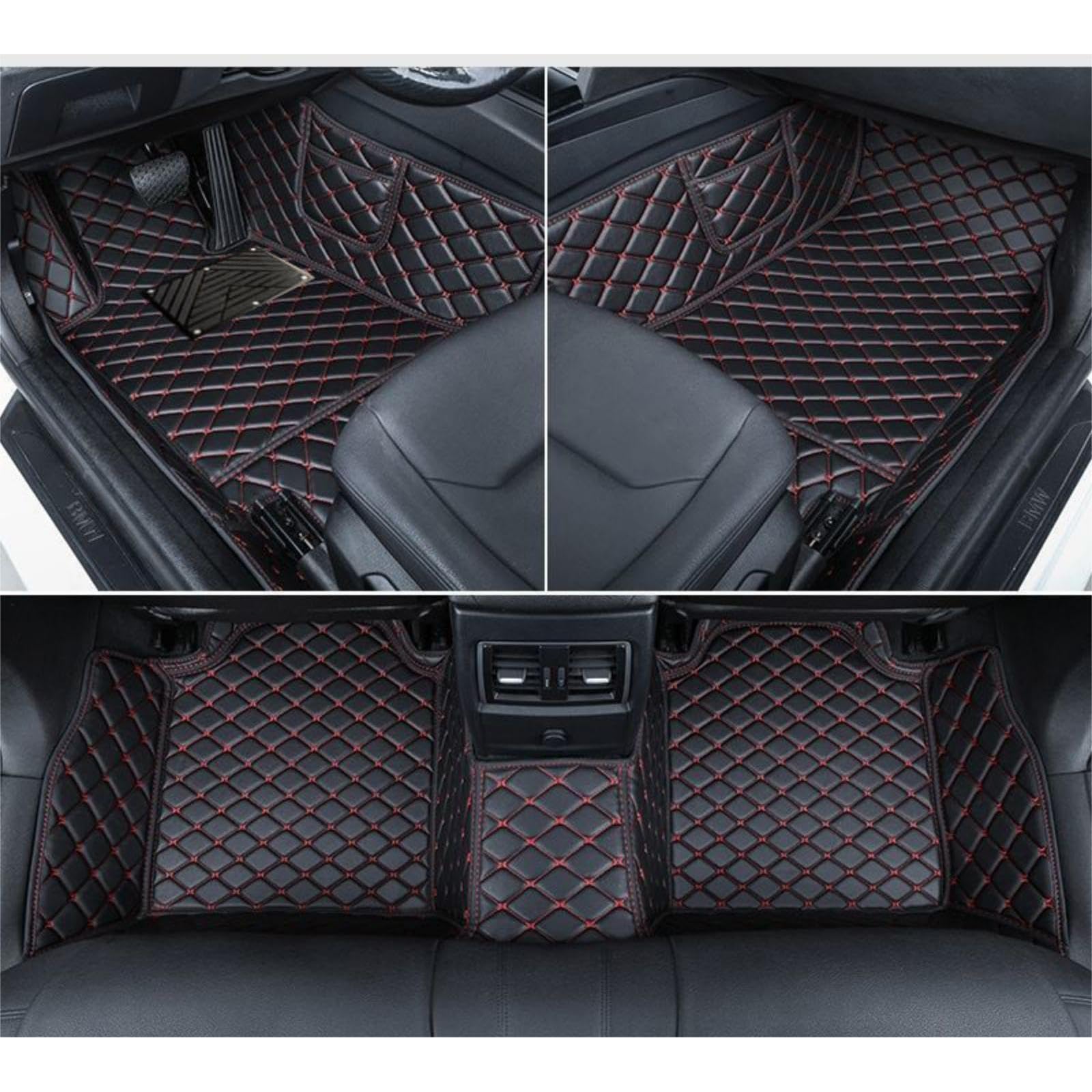 Nach Maß Auto Fußmatten für Ford Kuga II 2012-2019,Leder Fußmatten Auto/Vollständig mit PU-Leder Überzogene,wasserdichte und rutschfeste Bodenmatte,B von GCTRICL