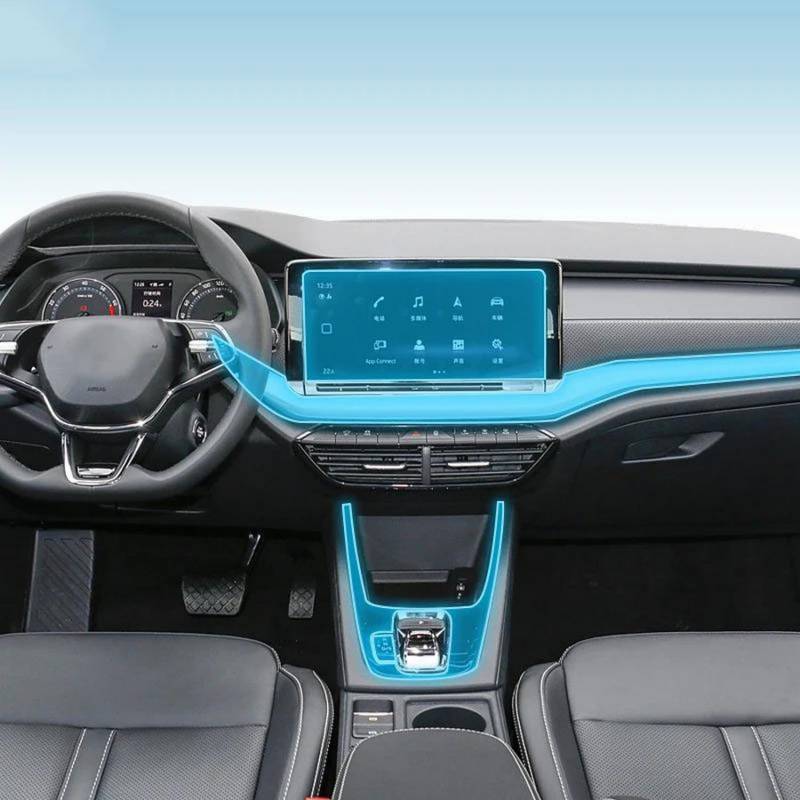 GCTTTCFX Auto Innenraum Mittelkonsole Anti-Kratzer TPU Transparent Schutzfolie Schaltposition Piano für Skoda Octavia 2023-2025 von GCTTTCFX