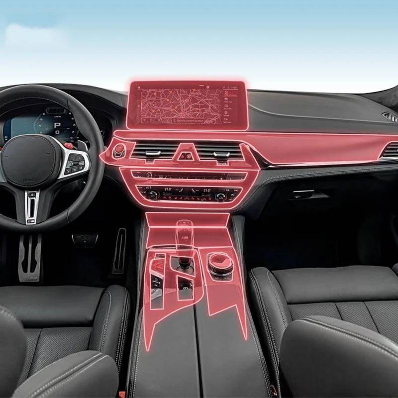 GCTTTCFX Auto Interieur Getriebe Panel TPU Schutzfolie Bildschirm Anti-Kratzer Reparatur Refit, Für BMW M5 F90 2020-2023 von GCTTTCFX