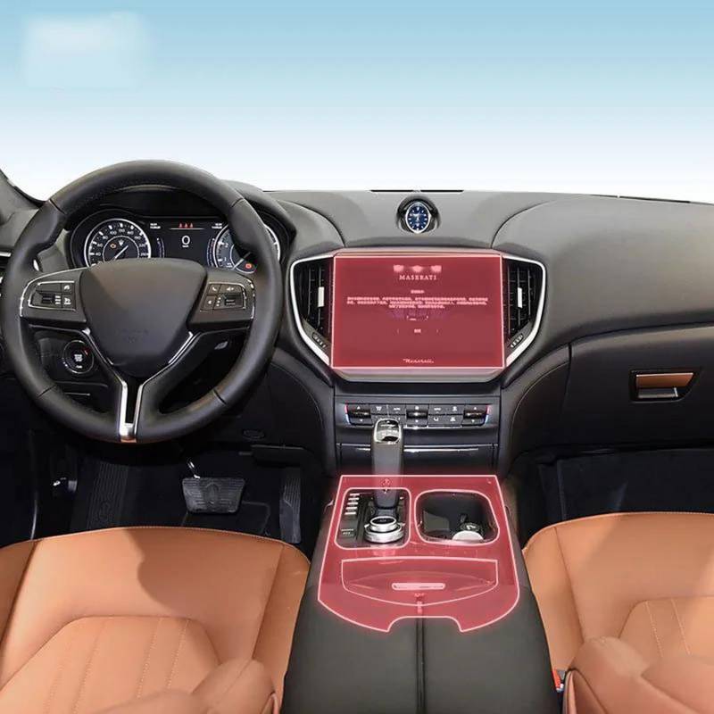 GCTTTCFX Auto Interieur Getriebe Panel TPU Schutzfolie Bildschirm Anti-Kratzer Reparatur Refit, Für Maserati Ghibli 2015-2023 von GCTTTCFX