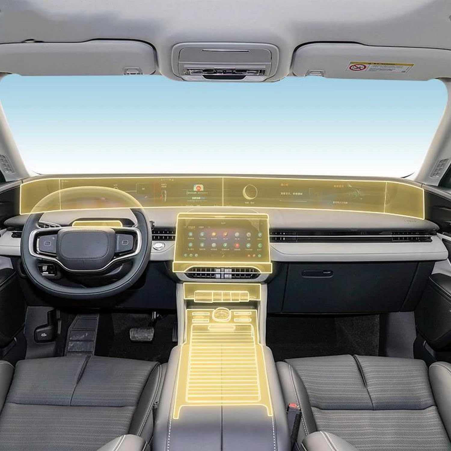 GCTTTCFX Transparente TPU-Folie für Auto, Aufkleber für den Innenraum des Armaturenbretts, für Lincoln Nautilus 2023-2024 von GCTTTCFX