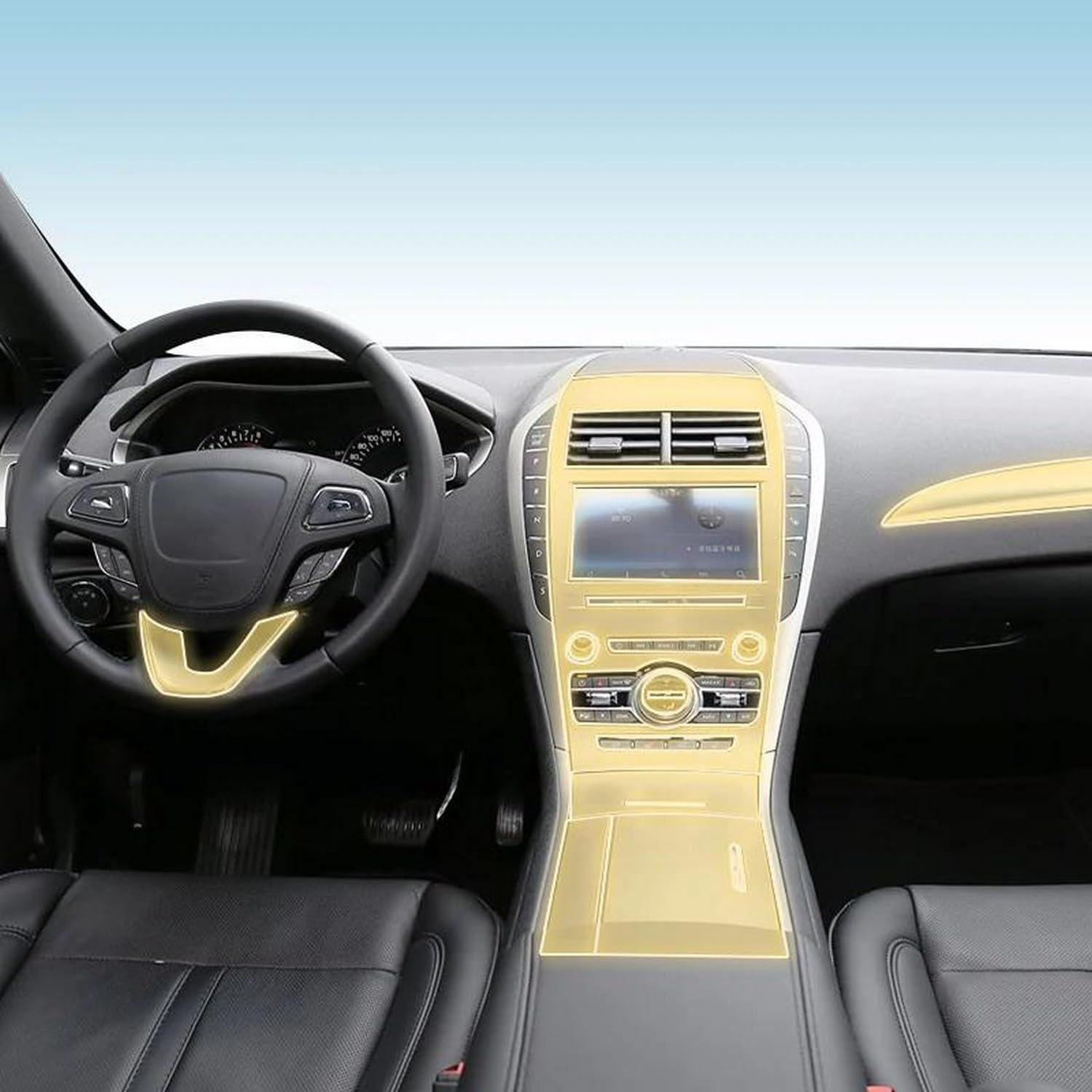 GCTTTCFX Transparente TPU-Folie für das Auto, Aufkleber für den Innenraum des Armaturenbretts, für Lincoln MKZ Z6 2015-2022 von GCTTTCFX