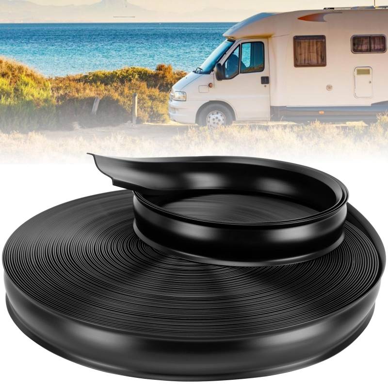 2,5 cm Wohnmobil-Zierleisten-Einsatz – 30 m Wetterabisolierung, schwarze Vinyl-Zierleiste für Anhänger und Wohnmobil, Schraubenabdeckung und Eckleiste von GDDGHS