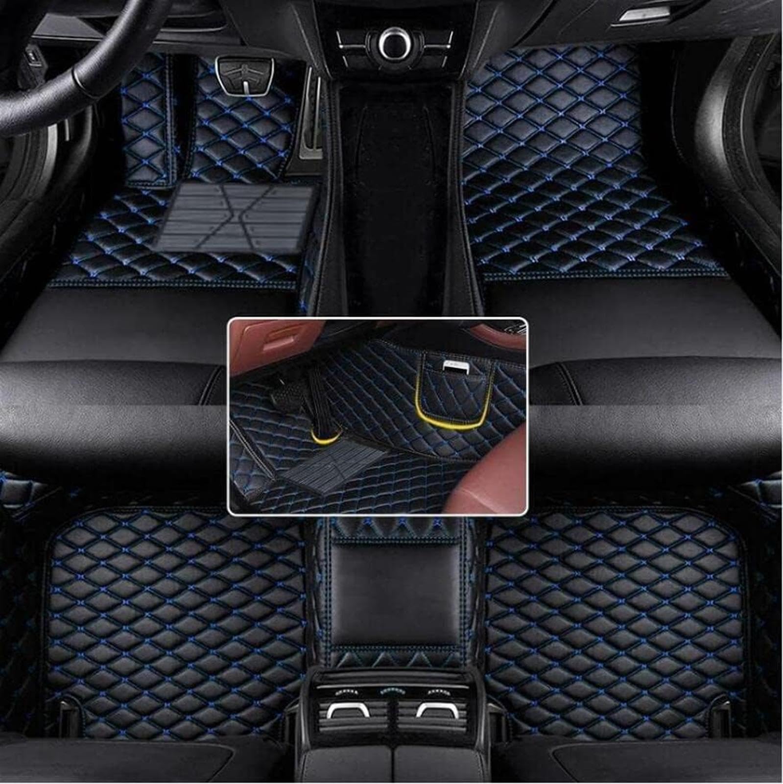 GDDUOYUE Benutzerdefinierte Auto Fußmatten passend für 99% All Weather Diamond Luxus Lederteppich, Wasserdicht Anti-Rutsch Automobil, Volle Abdeckung Schutz Bodenbelag Personalisierte,Black Blue GDDUOYUE Benutzerdefinierte Auto Fußmatten passend für 99% All Weather Diamond Luxus Lederteppich, Wasserdicht Anti-Rutsch Automobil, Volle Abdeckung Schutz Bodenbelag Personalisierte,Black Blue von GDDUOYUE