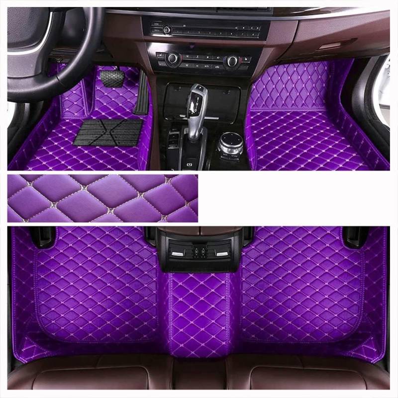 GDDUOYUE Anpassen Auto Fußmatten für 99.9% Stufenheck, Schrägheck, Coupe, Kombi, Cabriolet, Großraumlimousine Allwetter Fussmatten Set,Auto Fußmatten Schutz,Lila von GDDUOYUE