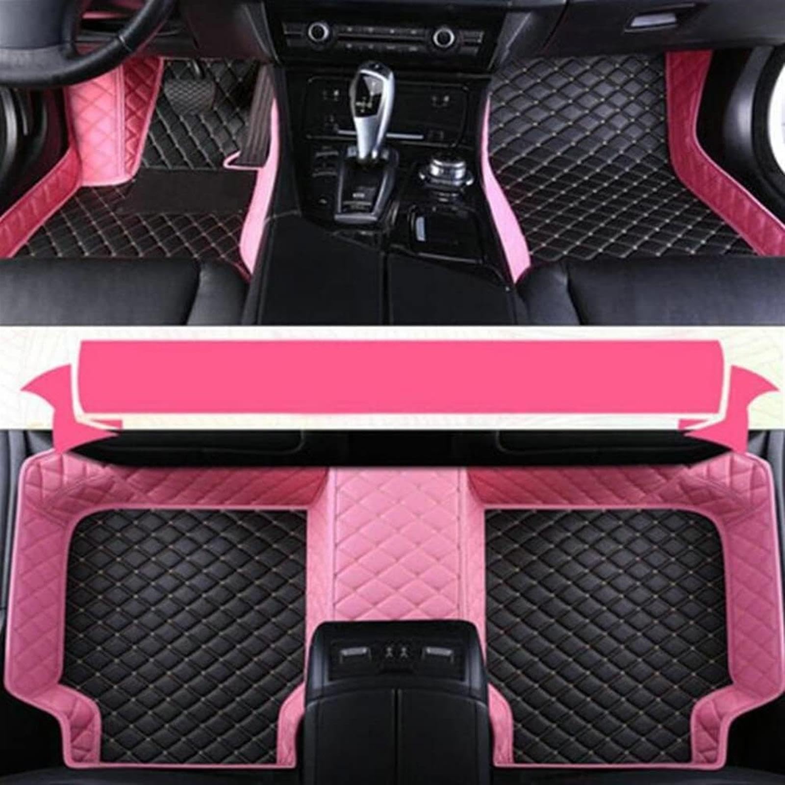 GDDUOYUE Nach Maß Auto FußMatten PU-Leder Allwetter Wasserfest Antirutsch FußMatten für 99.8% Stufenheck,Schrägheck, SUV,Kombi,Coupe,Cabriolet,Großraumlimousine,Pink&Black GDDUOYUE Nach Maß Auto FußMatten PU-Leder Allwetter Wasserfest Antirutsch FußMatten für 99.8% Stufenheck,Schrägheck, SUV,Kombi,Coupe,Cabriolet,Großraumlimousine,Pink&Black von GDDUOYUE