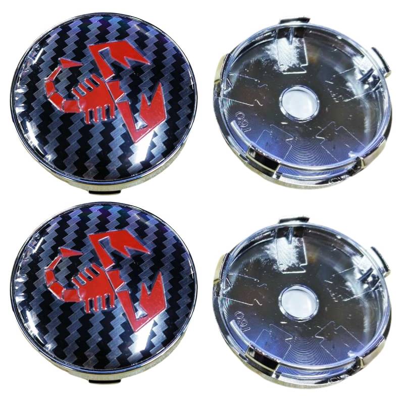 GDFJBG 60 mm Auto Radkappen, Nabendeckel, Verschönern Radnabenkappen, 4 Stück ABS Modedesign Auto Cool Zubehör Radnabenkappen Nabendeckel Dekorative Compatible langlebig Rot Muster von GDFJBG