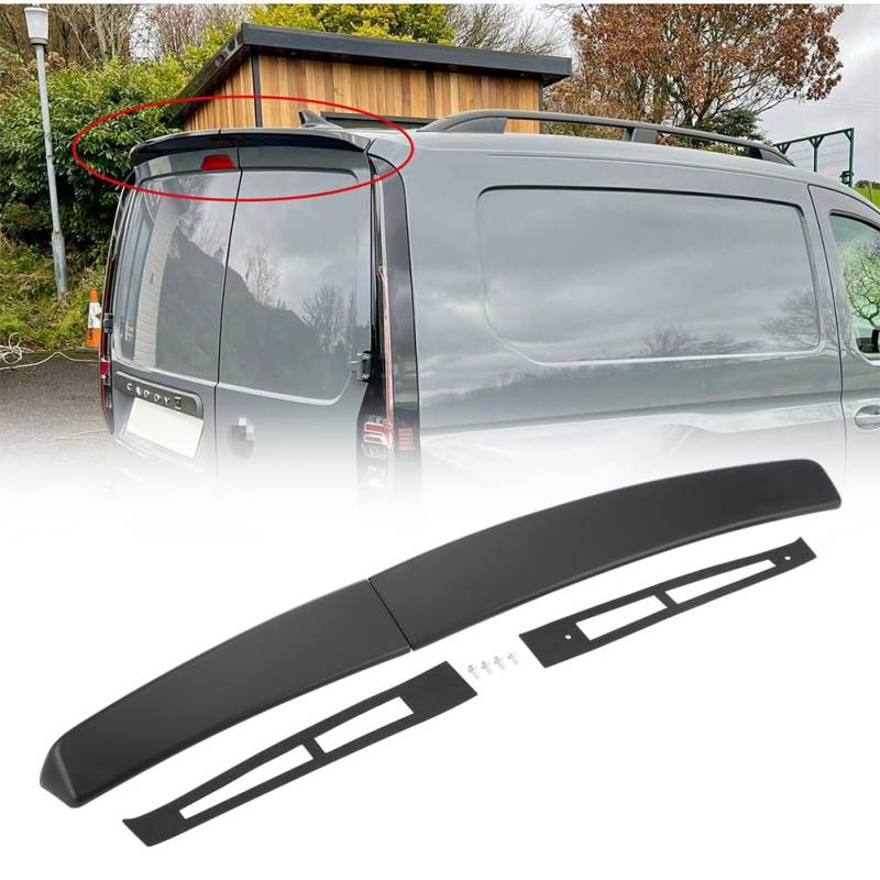 GEARCELL Hecktür Dachspoiler kompatibel für VW Caddy & Caddy Maxi 2004+ PU Kunststoff hinten Twin Scheunenspoiler, glänzend schwarz von GEARCELL
