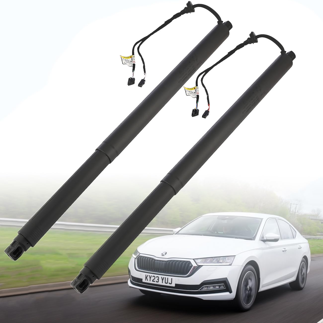 GEAREVER 2X Elektrische Gasfeder Dämpfer Heckklappe Gasdruckfeder Für Skoda Octavia III Kombi 5E5 BJ. 2013-2021 5E9827851F 5E9827851A (Links +Rechts) von GEAREVER