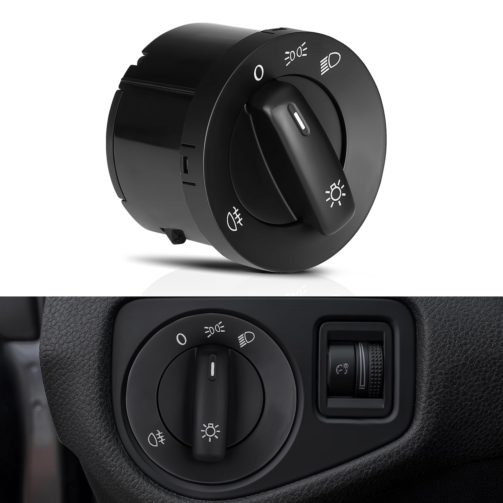 GEAREVER Lichtschalter Scheinwerfer 1K0941431B Nebelscheinwerfer Schalter Scheinwerferschalter Hauptlichschalter Licht Schalter für VW Golf V Golf 5 Jetta Tiguan Caddy GEAREVER Lichtschalter Scheinwerfer 1K0941431B Nebelscheinwerfer Schalter Scheinwerferschalter Hauptlichschalter Licht Schalter für VW Golf V Golf 5 Jetta Tiguan Caddy von GEAREVER