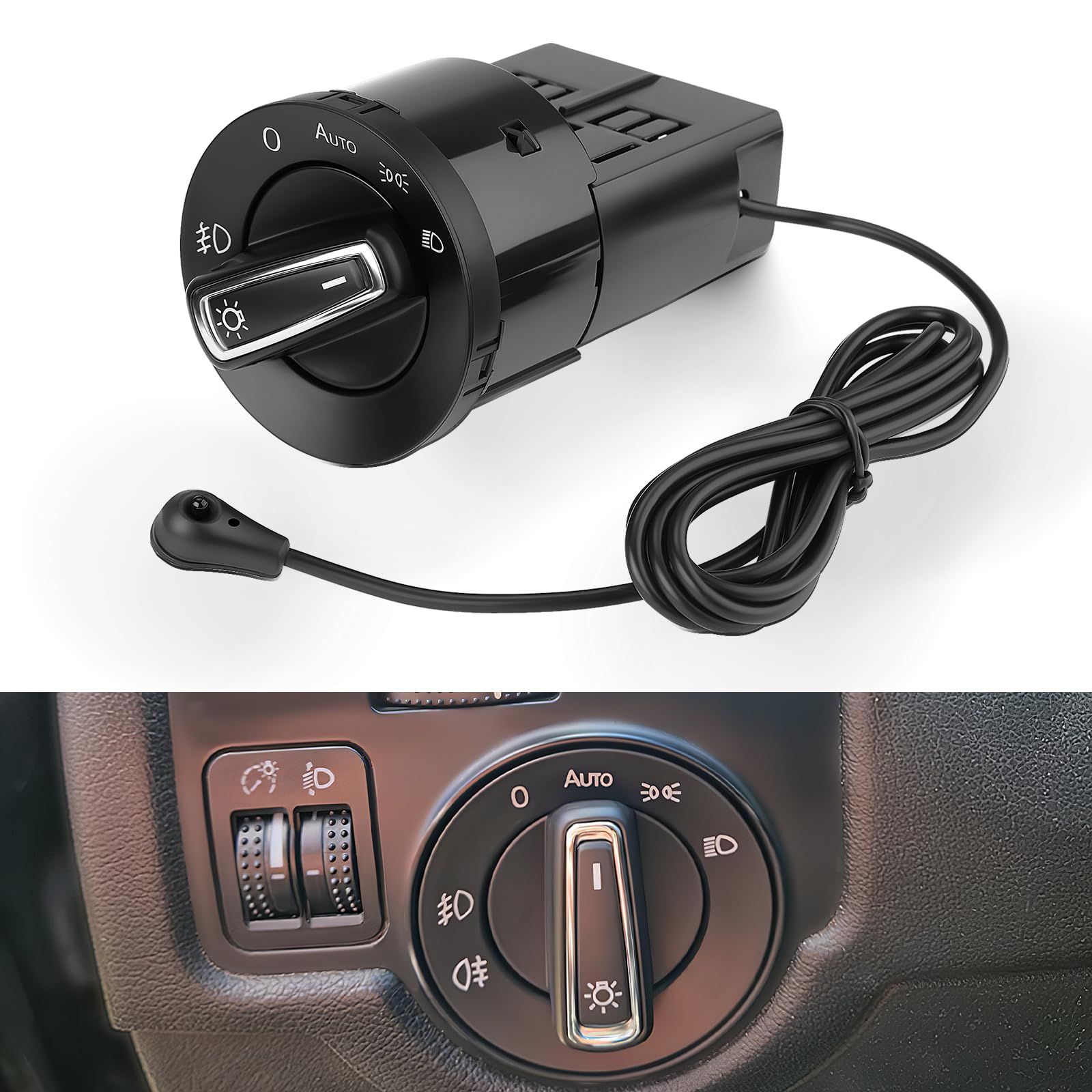 GEAREVER Scheinwerferschalter Mit Lichtsensormodul für VW GOLF 4 BORA Jetta PASSAT POLO, Scheinwerfer Steuerschalter Automatischer Lichtschalter Lampenschalter 1C0941531A 3BD941531 5ND941431A GEAREVER Scheinwerferschalter Mit Lichtsensormodul für VW GOLF 4 BORA Jetta PASSAT POLO, Scheinwerfer Steuerschalter Automatischer Lichtschalter Lampenschalter 1C0941531A 3BD941531 5ND941431A von GEAREVER